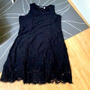 Floral knit lace sleeveless dress